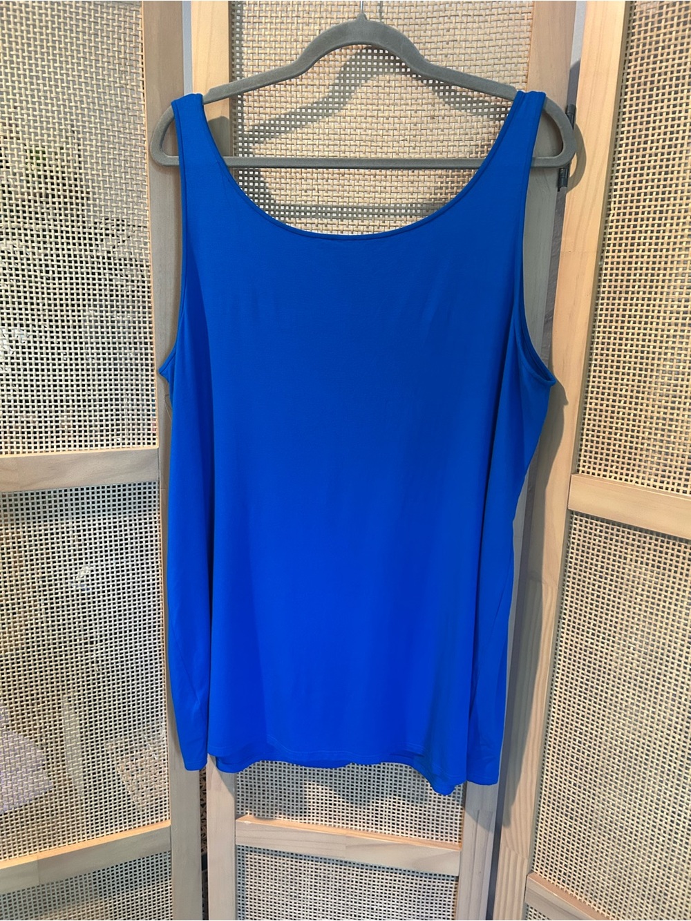 NWOT Eileen Fisher Woman Slim Tank Cobalt Royal Blue Viscose Jersey Plus 1X - Picture 9 of 11